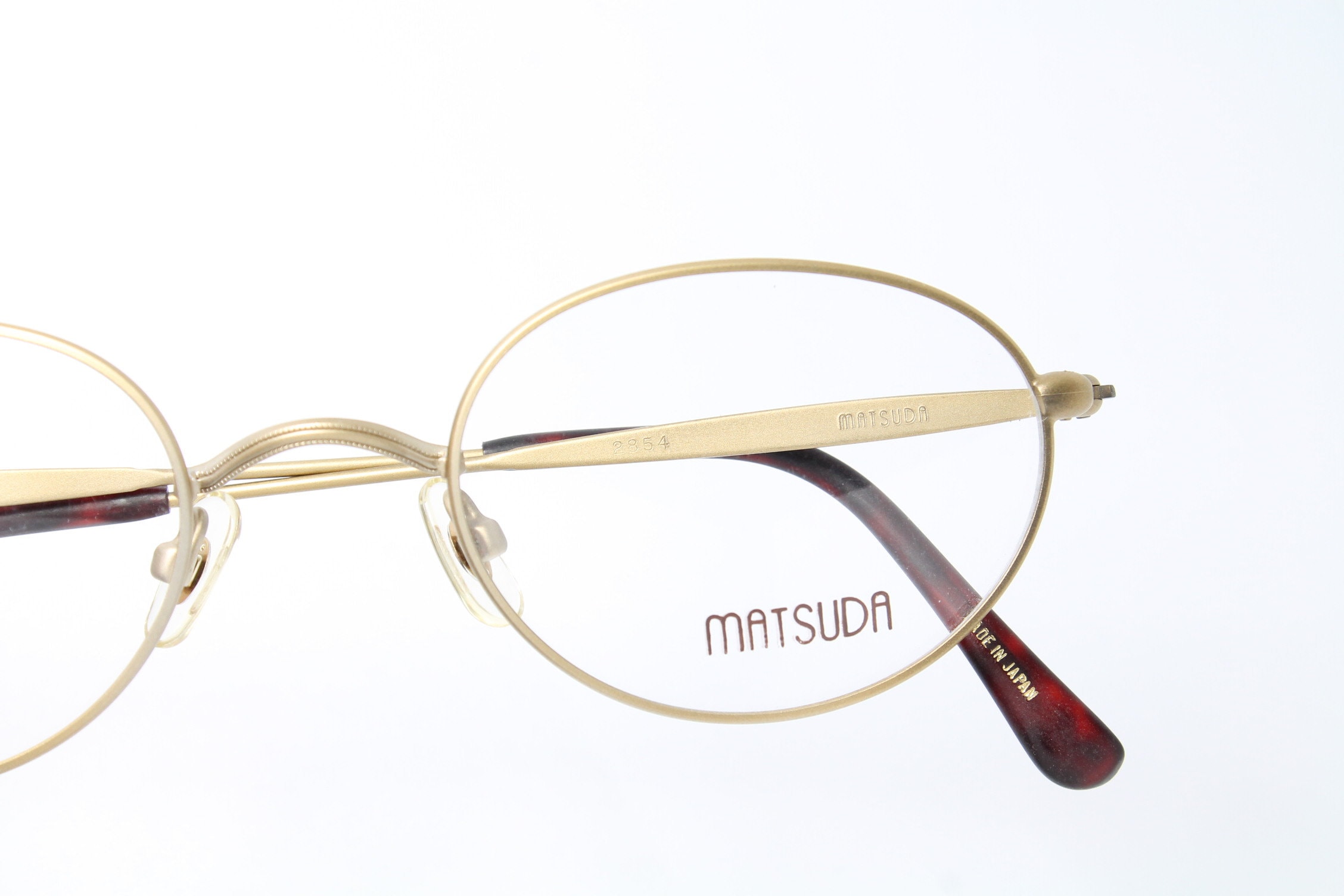 Macimallo(感謝)/6 MATSUDA 2854 GP Matte Gold Rare Unique Original Vintage Eyeglasses
