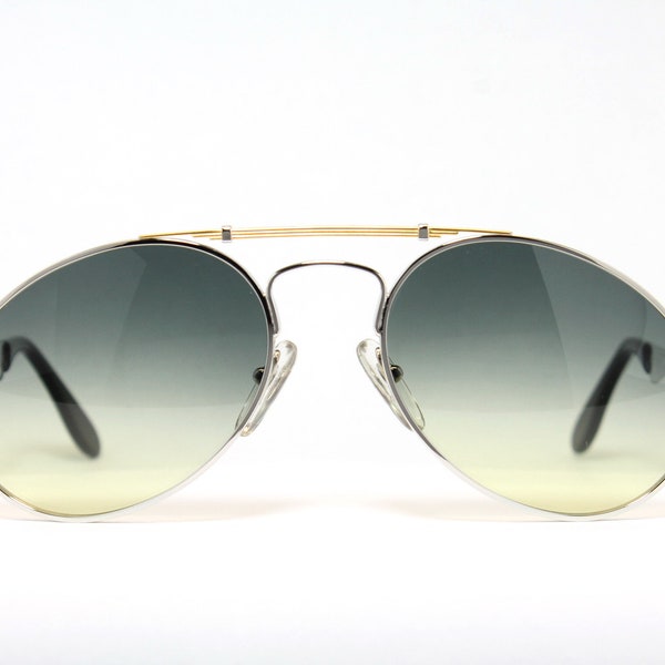 ETTERO BUGATTI 11909 Bicolor Drop Gradient Lens Aviator Rare Unique Vintage Sunglasses Lunettes Bril Glasögon #LSE05