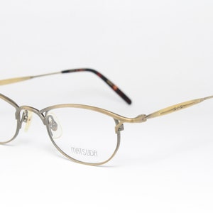 Antique Gold MATSUDA 10119 AG 46-21 Narrow Rare True Vintage Steampunk Eyeglasses Glasses Lunettes Occhiali Bril Glasögon Gafas LSE10
