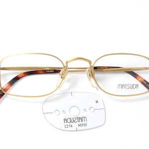 MATSUDA 10104 GP Matte Gold 47-21 Steampunk Rare Unique Original Vintage Eyeglasses Frame Glasses Lunettes Bril Gafas Glasögon LSE16