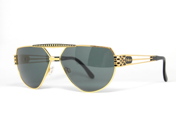 サングラス ^ONE BRILLIANT^ XinaOB489Gold Black Xina-OB489-Gold Black Black Gold Plated POKER 1027 Col. 1 XL Aviator Ultra Rare
