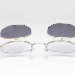 Clip-on Octagon MATSUDA 14601 SLU Silver Skiny Flat Small Lens Rare Unique Vintage Eyeglasses Lunettes Gafas Occhiali Bril Glasögon LSE02