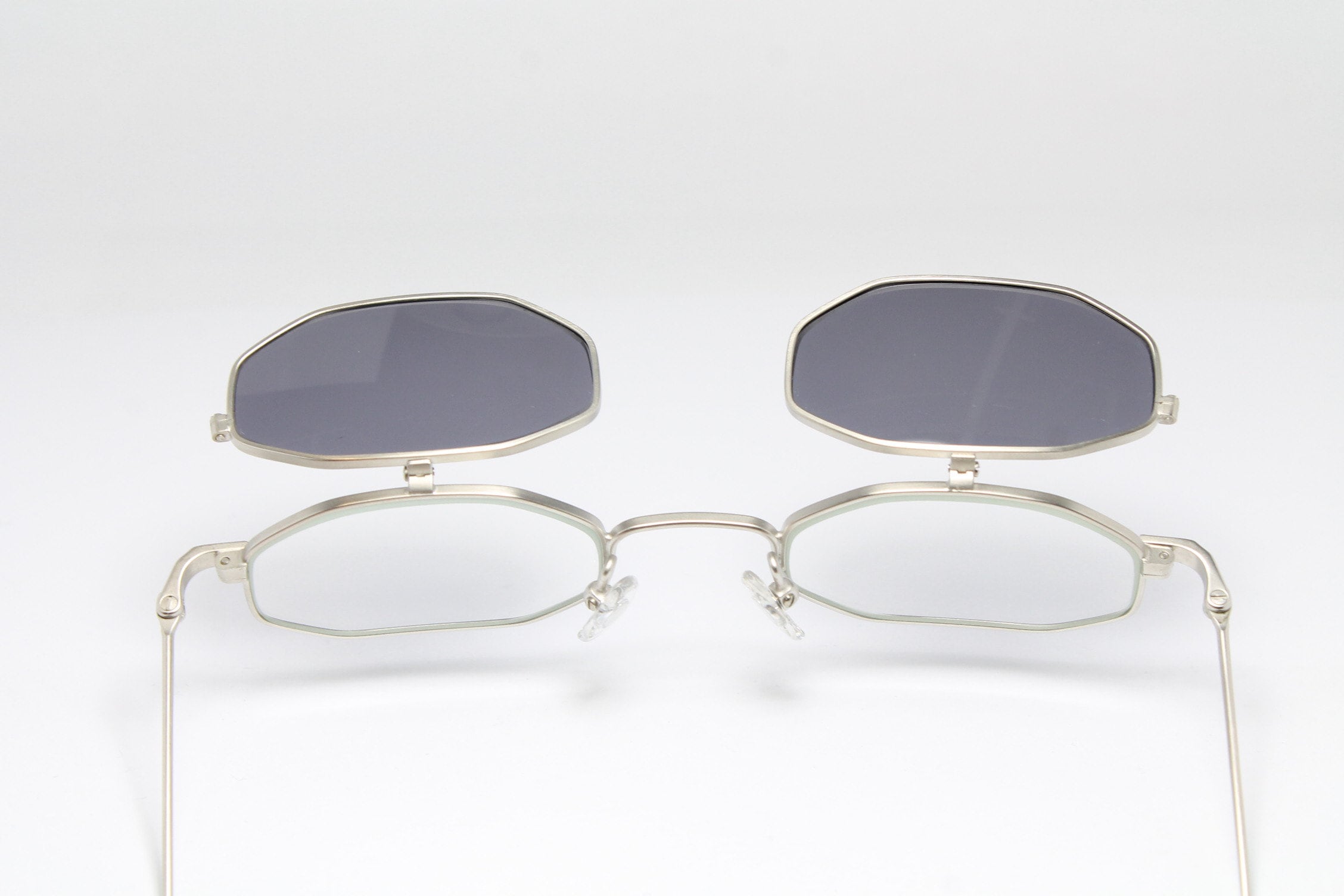 Clip-on Octagon MATSUDA 14601 SLU Silver Skiny Flat Small Lens