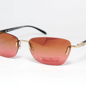 PALOMA PICASSO 8655 C.489 Rimless Red Gold Rare Unique True Vintage Sunglasses Lunettes Occhiali Solglasögon Sole #LSE03