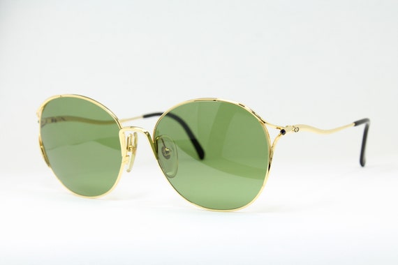 Oversized CD Logo CHRISTIAN DIOR 2328 45 Gold Green Lens Rare