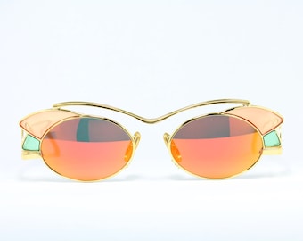 Crazy CASANOVA LC1 C.02 gouden editie kattenoogspiegel zeldzame unieke originele vintage zonnebril Lunettes Occhiali Collector LSE05