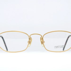 Original MATSUDA 10118 48-21 GP Matte Gold Rare Unique Vintage Steampunk Eyeglasses Frame Glasses LSE03