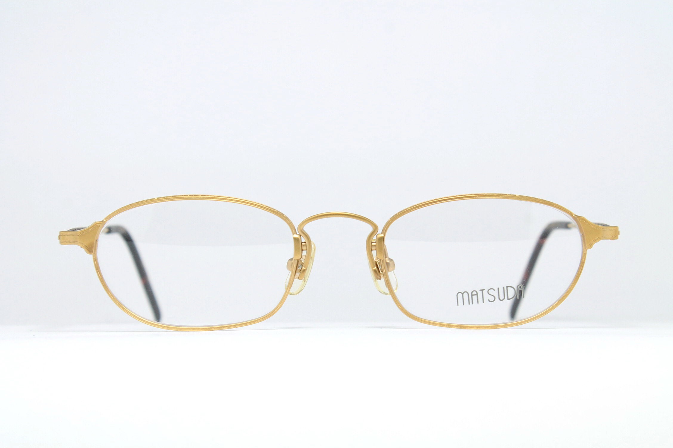 Original MATSUDA 10118 48-21 DP Matte Gold Seltene Einzigartige Vintage Steampunk Brillen Rahmen Gläser LSE03