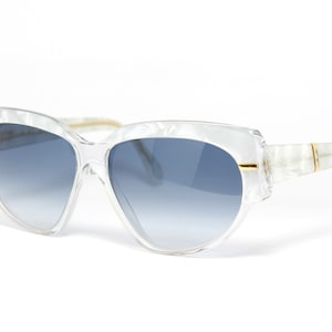 Silhueta 1237 c2033 pérola transparente 18k ouro raro único vintage óculos de sol lunettes occhiali bril gafas solglasögon sola lse03