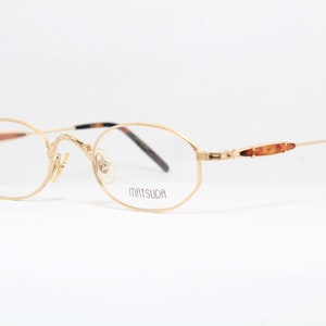 Original MATSUDA 10112 PG 48-21 Gold Hexagonal Rare Unique Vintage Steampunk Eyeglasses Frame Glasses LES03