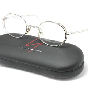 YOHJI YAMAMOTO 51-4115 C.2 47-21 Silver Original Oval Steampunk Rare Unique Vintage Eyeglasses Lunettes Gafas Bril LSE01
