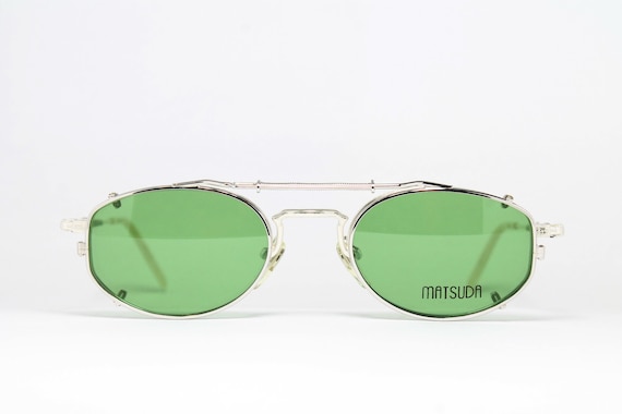 Sun Clip Steampunk MATSUDA 2868 SL 49-21 Silver Rare Unique Original Vintage Eyeglasses Frame Glasses Lunettes Bril Gafas Glasögon LSE21
