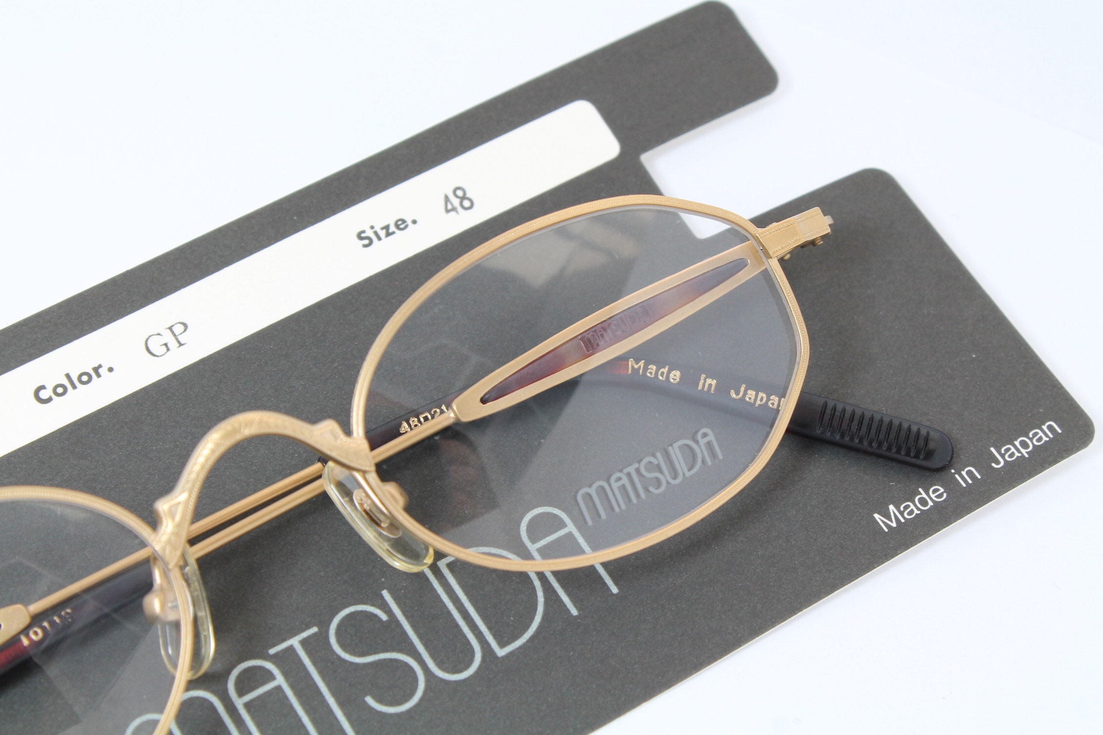 『EYE MAR 47 21 150 GOLD×BLACK』 Original MATSUDA 10112 GP 48-21 Gold Hexagonal Rare Unique Vintage