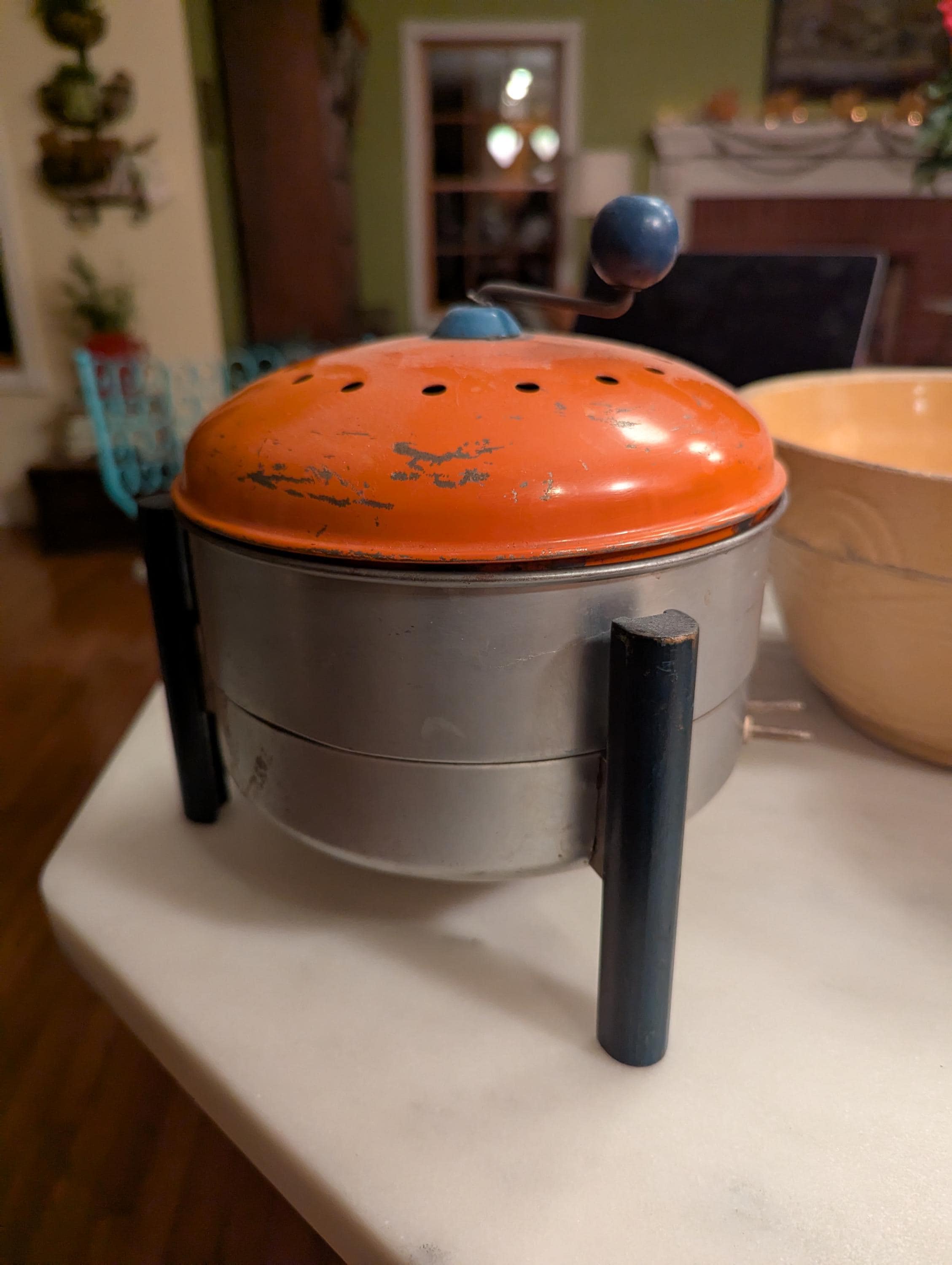 Vintage 1940-1950's KWIKWAY Popcorn Popper MCM Hand Crank Electric
