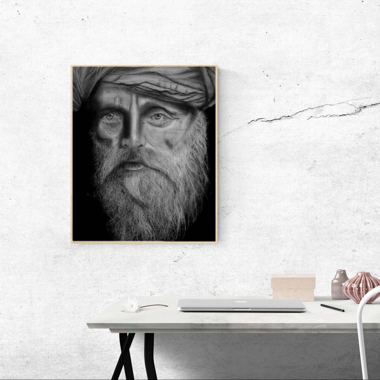 Sadhguru portraits art print wall art portraits charcoal Etsy