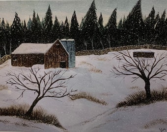 Winter Barn Art Print
