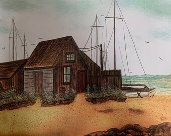 Boat House Art Print