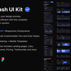 Dash UI Kit - Dark | Full-featured Premium Interface Builder | Website and App | Sketch and Figma | Digital Products | Blog & Dashboard