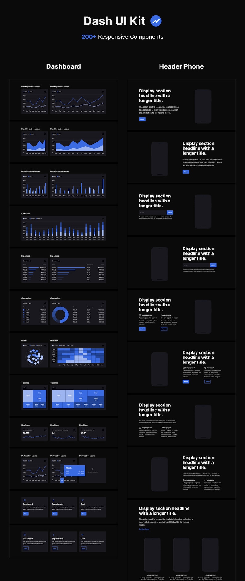 Dash UI Kit - Dark | Full-featured Premium Interface Builder | Website and App | Sketch and Figma | Digital Products | Blog & Dashboard image 10