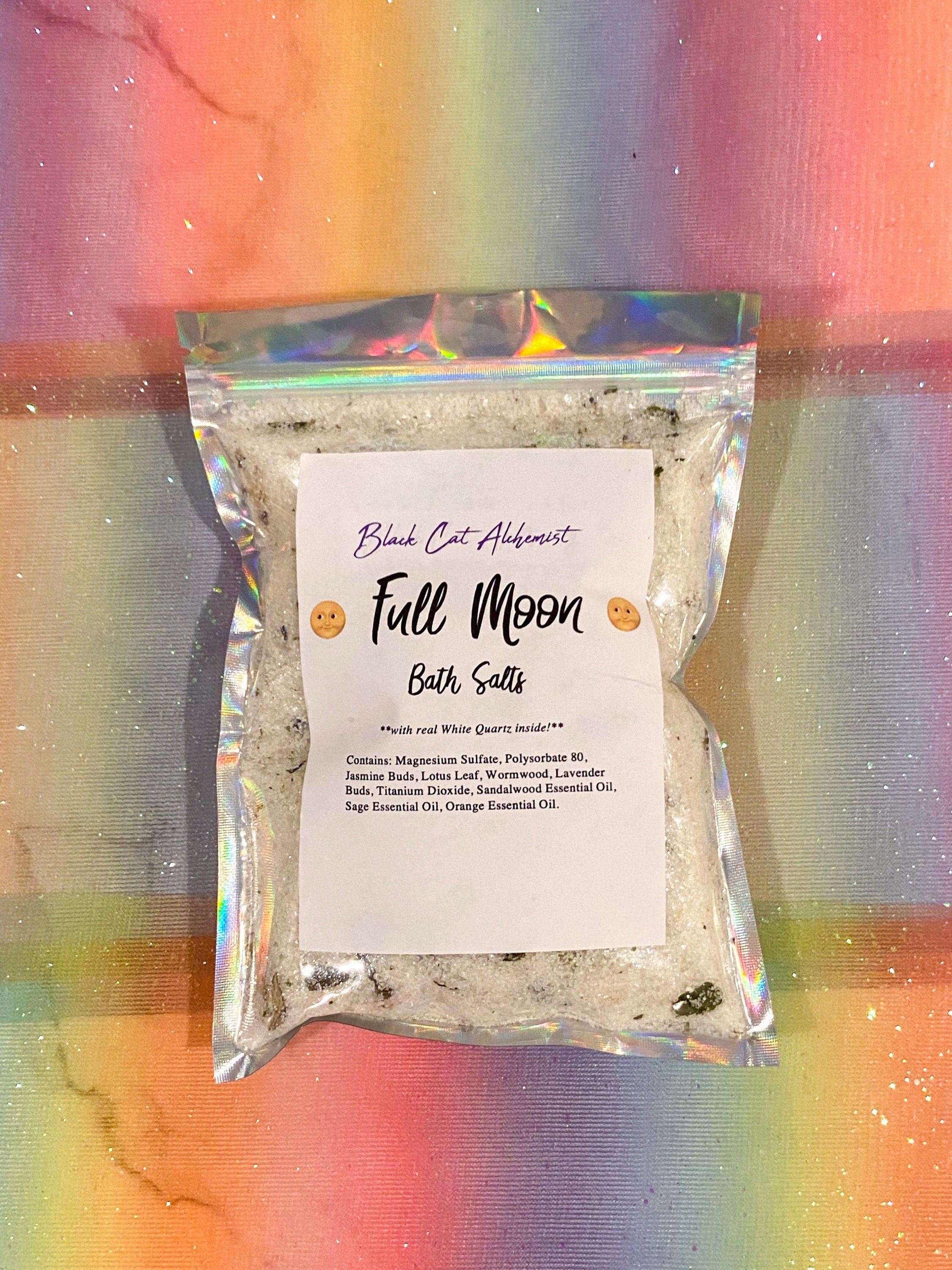 Full Moon Bath Salts Herbal Bath Soak Crystal Included Etsy