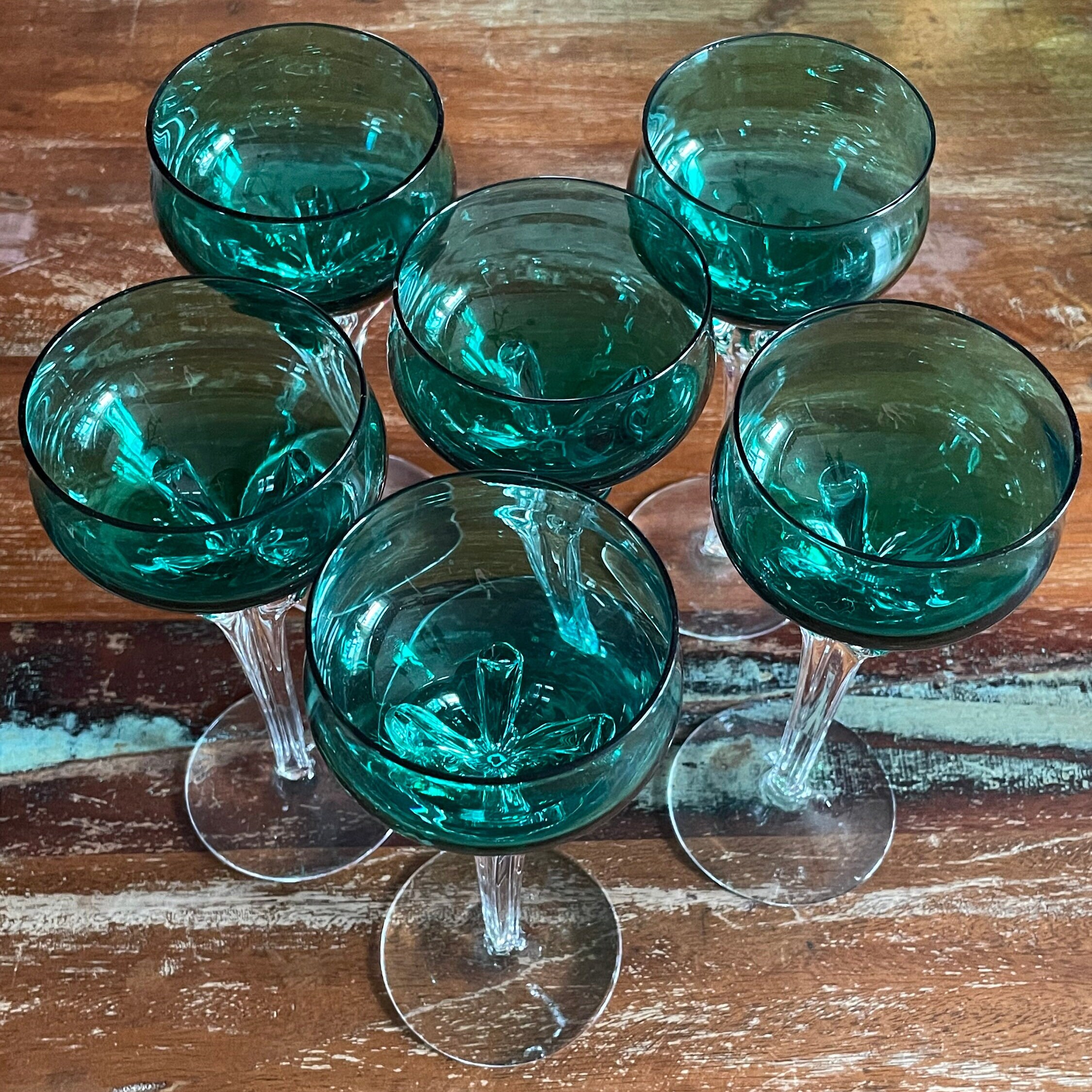 RARE Vintage Set of 6 Handblown Tulip Cordial Glasses Retro Etsy