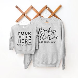 Mommy and Me Mockup | Mommy and Daughter Digital Mockup | Mother and Child Sweatshirt Mockup | Gildan 185 | Rabbit Skins 3317