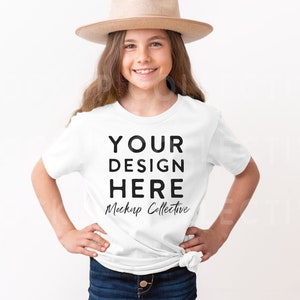 Bella Canvas Youth Short Sleeve T-Shirt | White Youth Mockup | 3001Y Bella Canvas Youth T-Shirt Mockup | Kids Mockup | Youth Mockup