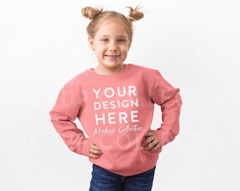 Kids Sweatshirt Mockup | Toddler Sweatshirt Mockup | Children’s Lifestyle Mockup  | Rabbit Skins 3317 Mauvelous