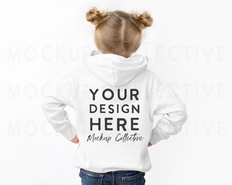Rabbit Skins 3326 / Kids White Hoodie Mockup - Retro della felpa con cappuccio / Back of Hoodie Mockup / Kids Back of Hoodie Mockup / Rabbit Skins 3326