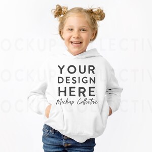 Kids Hoodie Mockup | Toddler Hoodie Mockup | Kids Model Mockup | Children’s Lifestyle Mockup  | Rabbit Skins 3326 | White