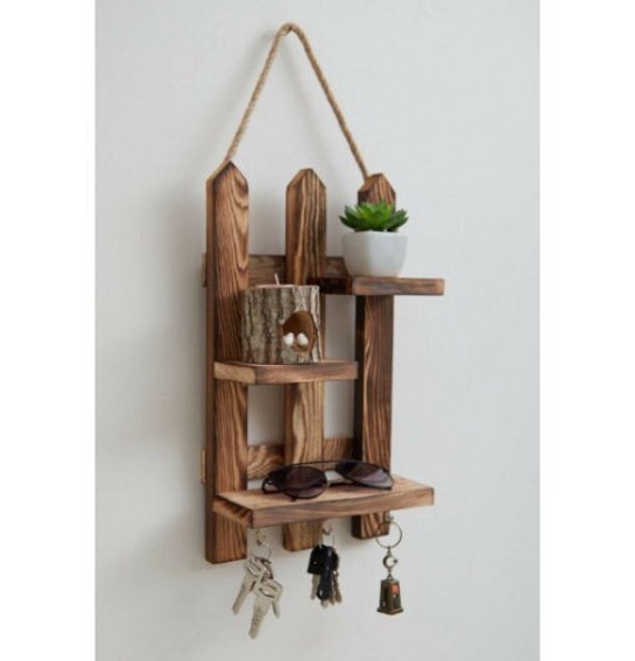 Wooden Decorative Wooden Keychain holder for wall Etsy