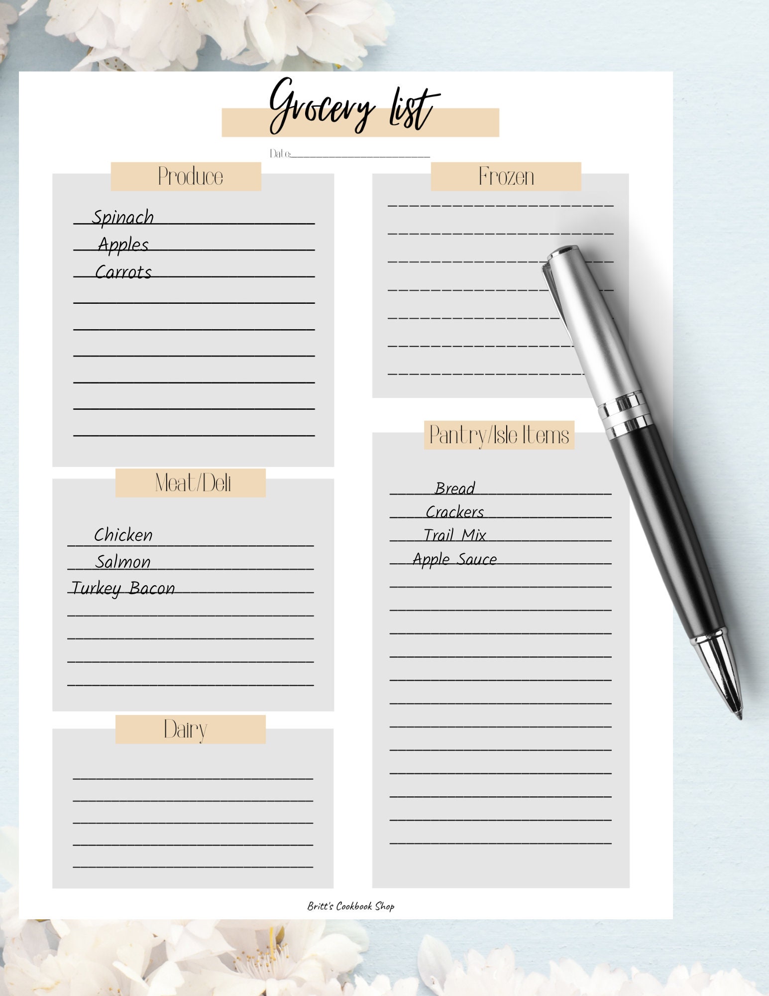 meal planner printable pdf weekly meal planner 85 x 11 etsy