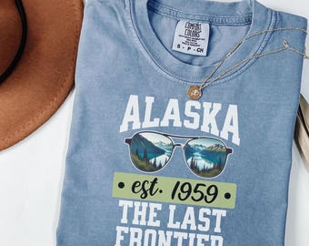 Comfort Colors® Alaska Shirt, Alaska Vacation TShirt, The Last Frontier, Alaska Lover Gift Tee, Alaska Mountain Shirt, Alaska Trip TShirt
