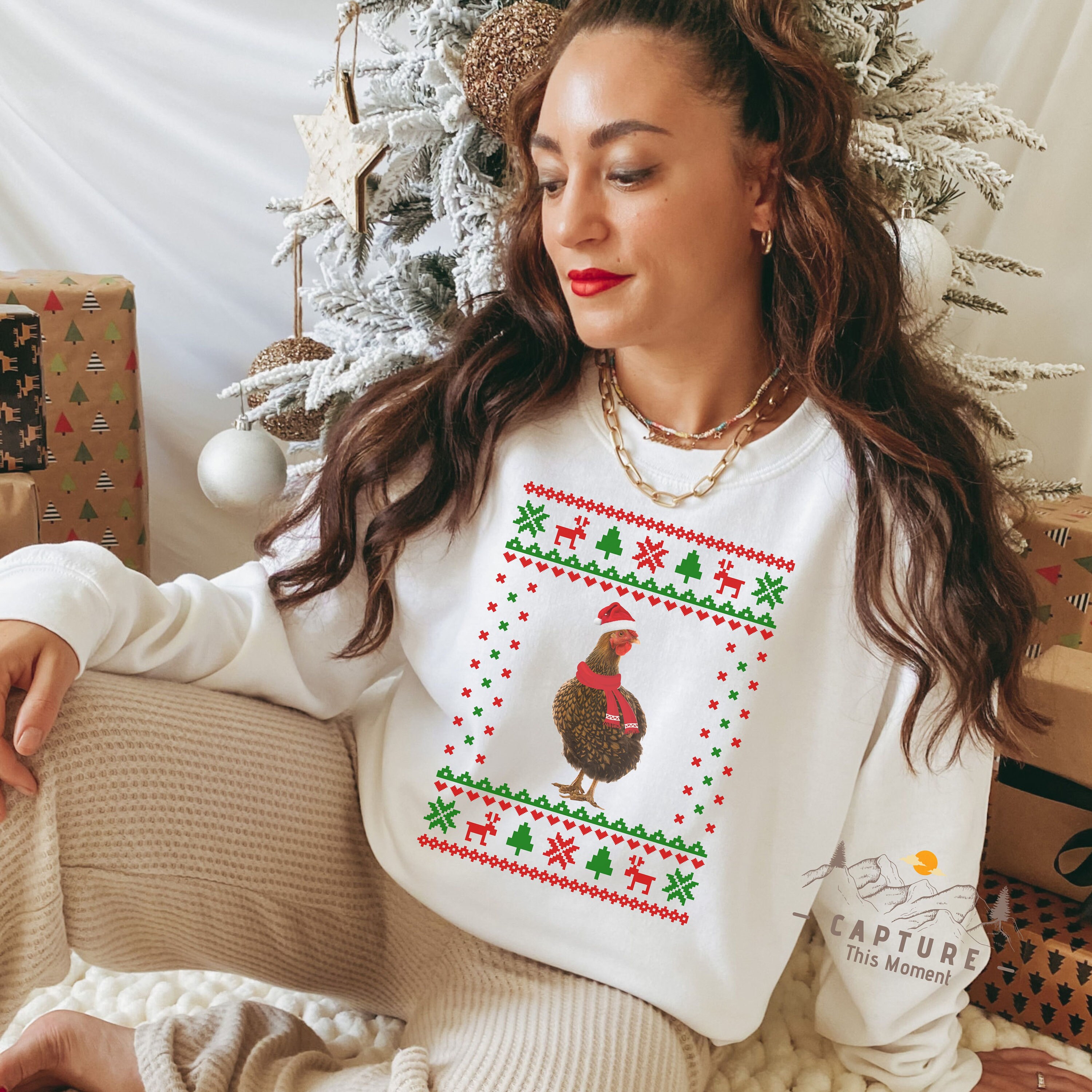 Discover Chicken Christmas Shirt - Funny Christmas T-shirt - Ugly Christmas Tee - Chicken Lover Gift - Xmas Farmer T-shirt - Kids Christmas Tee