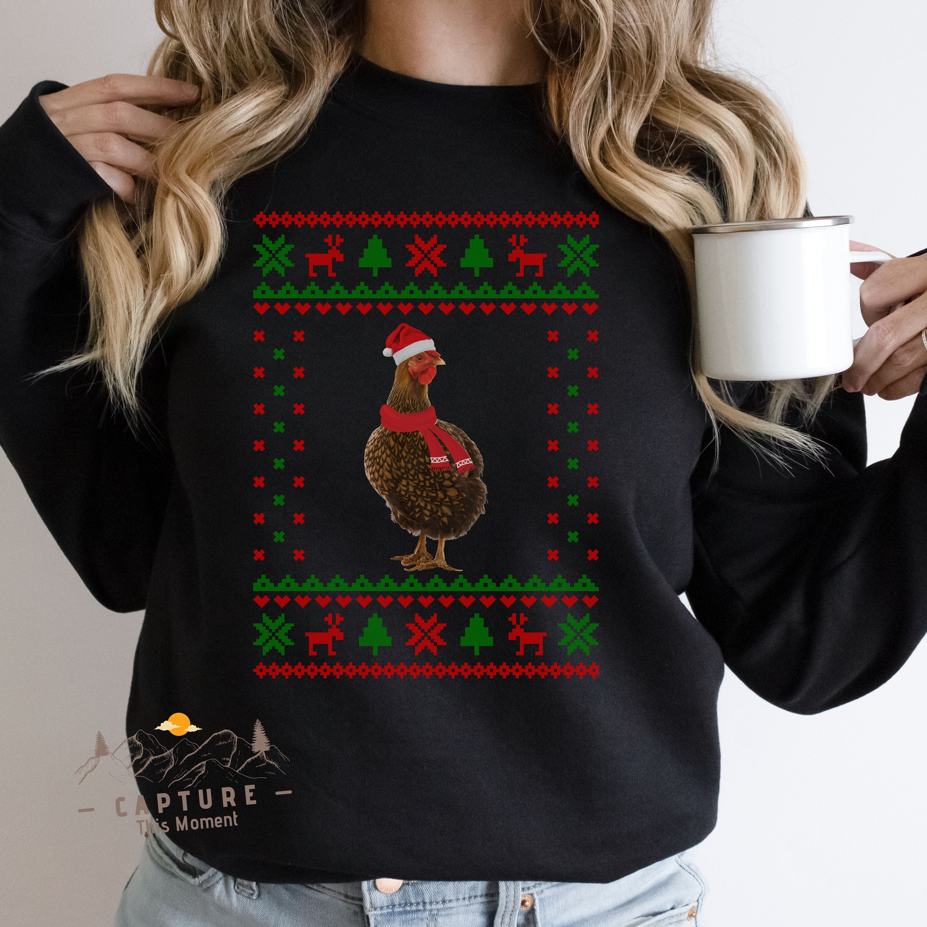 Discover Chicken Christmas Shirt - Funny Christmas T-shirt - Ugly Christmas Tee - Chicken Lover Gift - Xmas Farmer T-shirt - Kids Christmas Tee