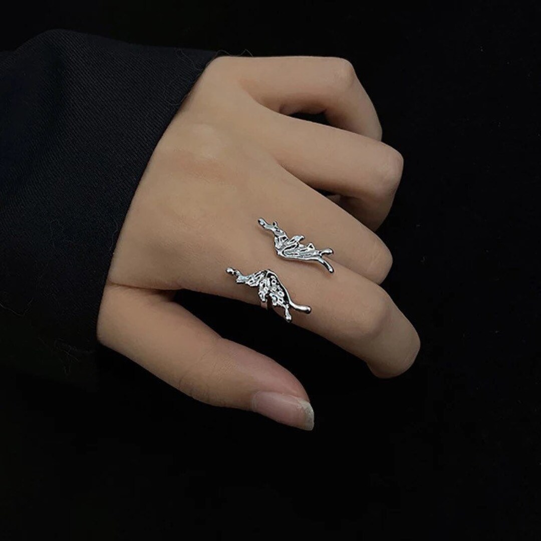 Big Butterfly Ring, Silver Butterfly Ring, Open Butterfly Ring Etsy