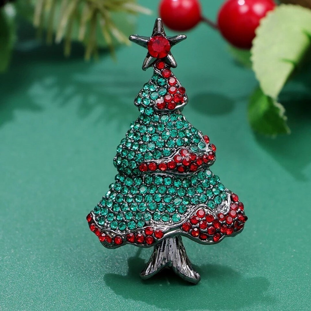 Christmas Brooch, Holidays Brooch, Christmas Pin, Christmas Tree Pin