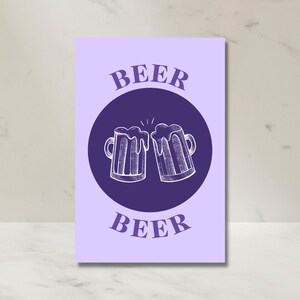 Bier bar cart felgekleurde print