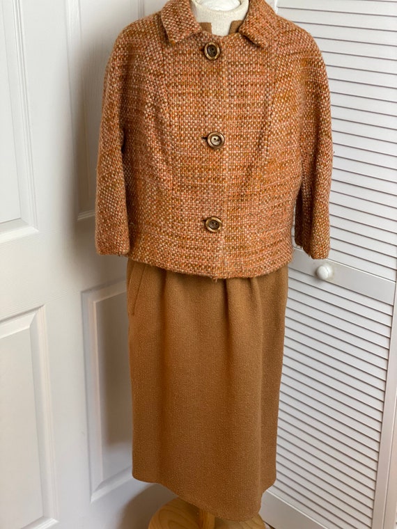 Vintage Wool-blend Sheath Dress & Jacket, Retro S… - image 4