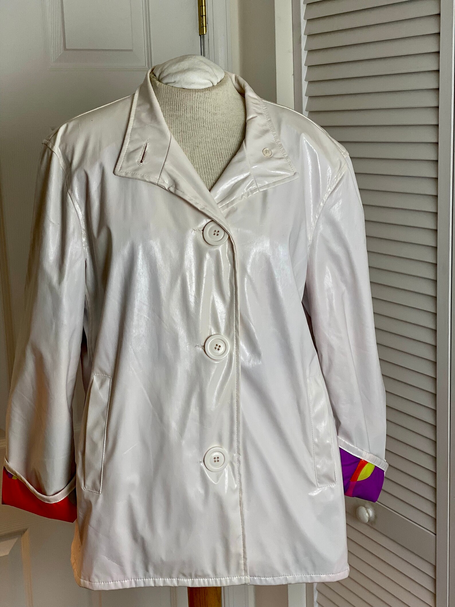 Mod style Raincoat White Raincoat size M Etsy