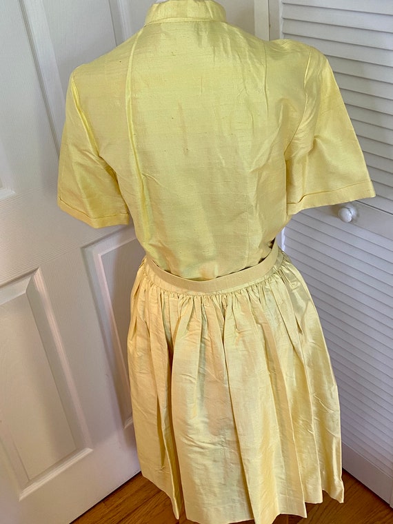 Lovely Yellow Vintage Dress/Silk Shantung Dress - image 6