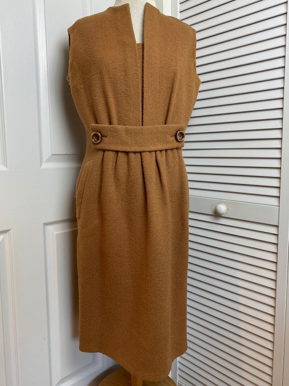 Vintage Wool-blend Sheath Dress & Jacket, Retro S… - image 1