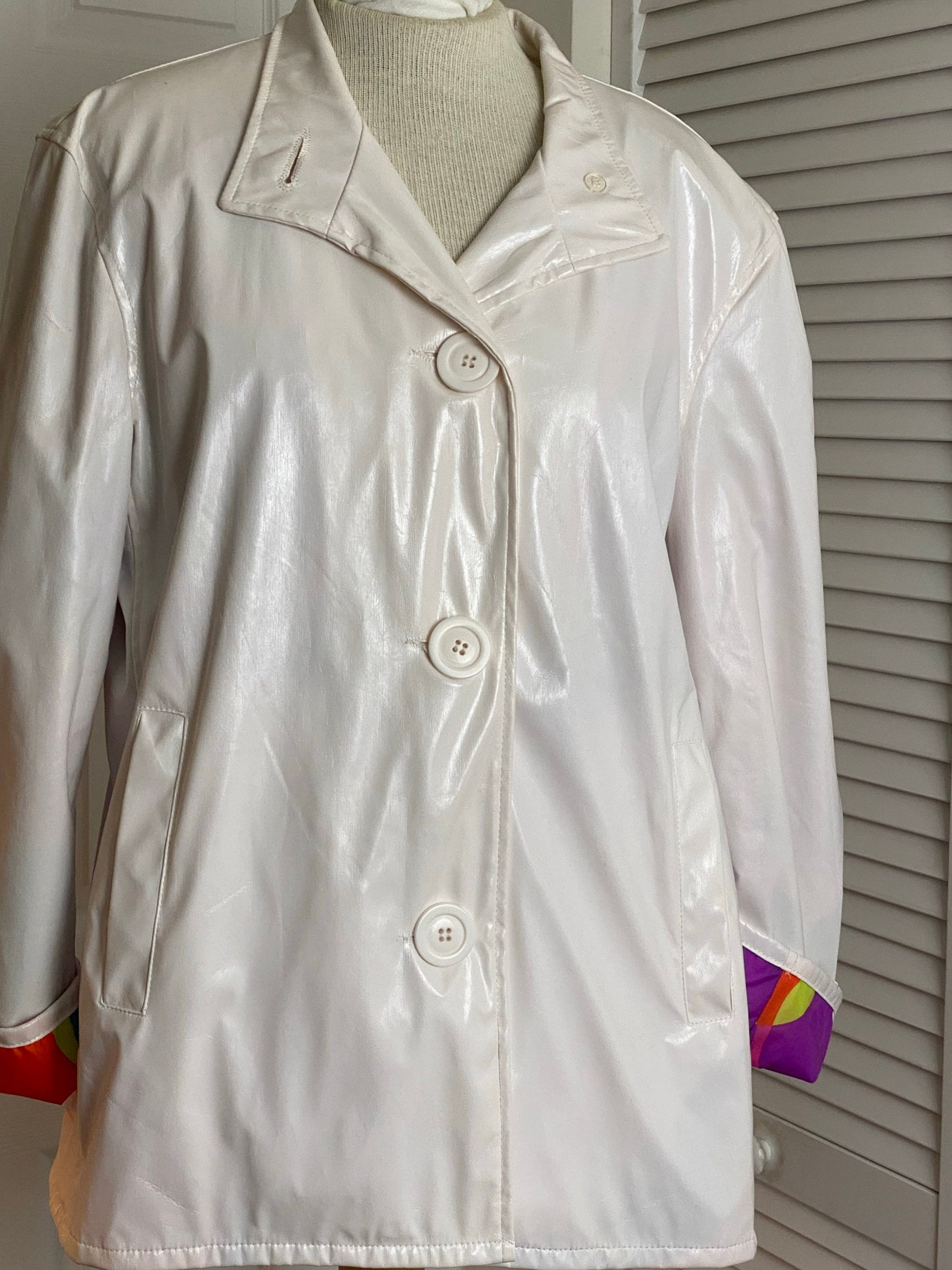 Mod style Raincoat White Raincoat size M Etsy