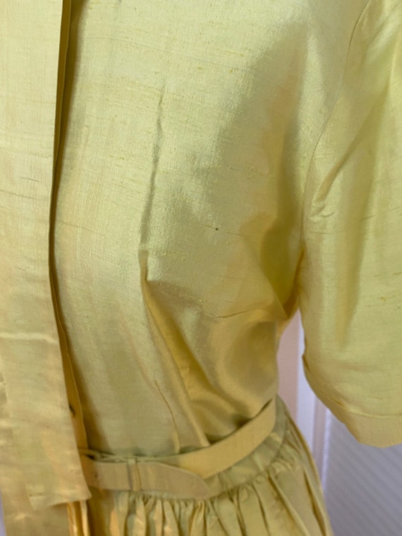 Lovely Yellow Vintage Dress/Silk Shantung Dress - image 5
