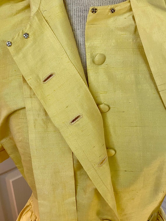 Lovely Yellow Vintage Dress/Silk Shantung Dress - image 8