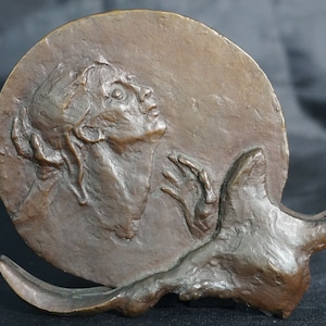 Bronze Relief Plaque Medal Leonda Finke American Academy of Otolaryngology