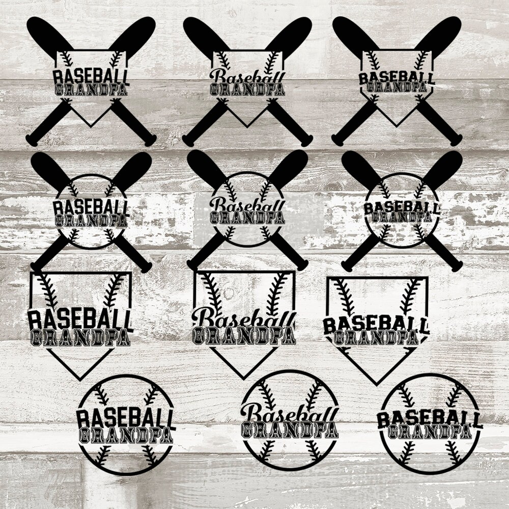 Baseball Grandpa SVG Design Bundle Etsy