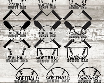 Softball Bonus Dad Design Bundle