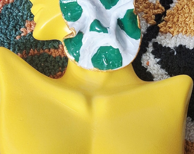 Handmade Polka Dot Print Statement Earrings:  Polymer Clay Earrings.
