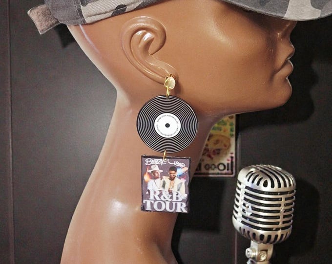 Chris Brown & Usher Raymond Statement Earrings, Concert dangle earring